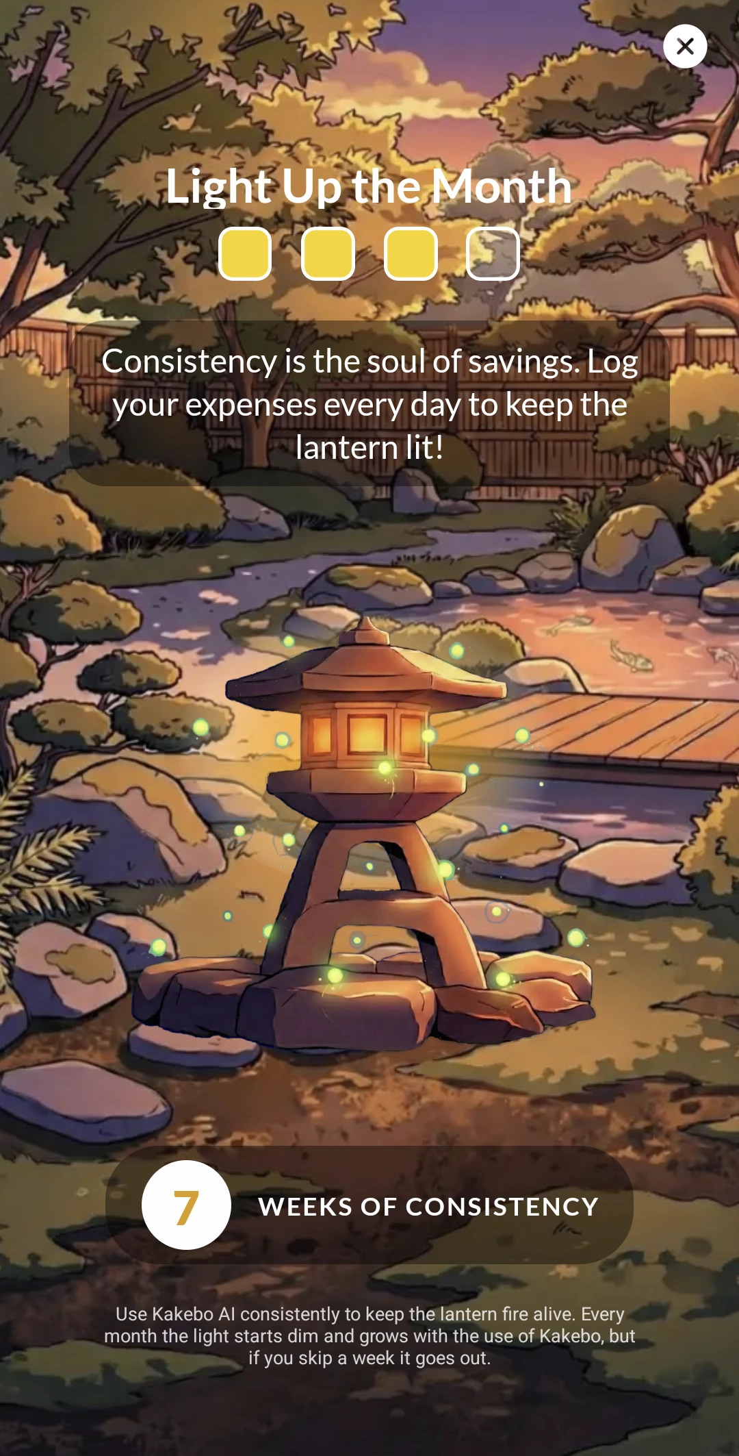 Consistency Lantern Screenshot Kakebo App