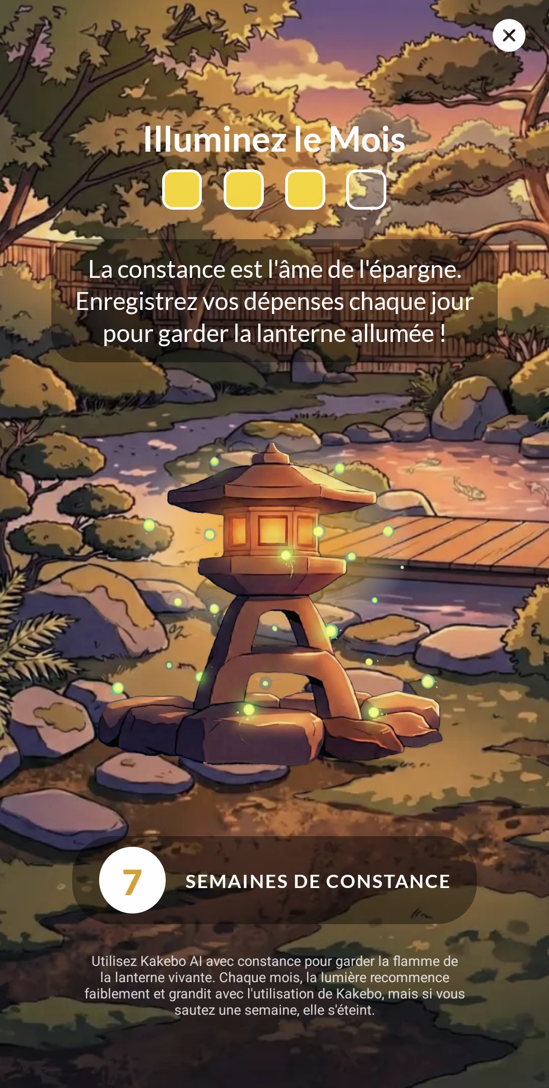 Capture d'écran Lanterne de la Constance App Kakebo